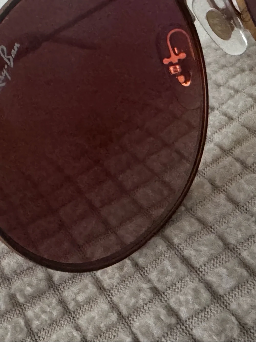 Ray-Ban Gold Frame Sunglasses with Burgundy Lenses